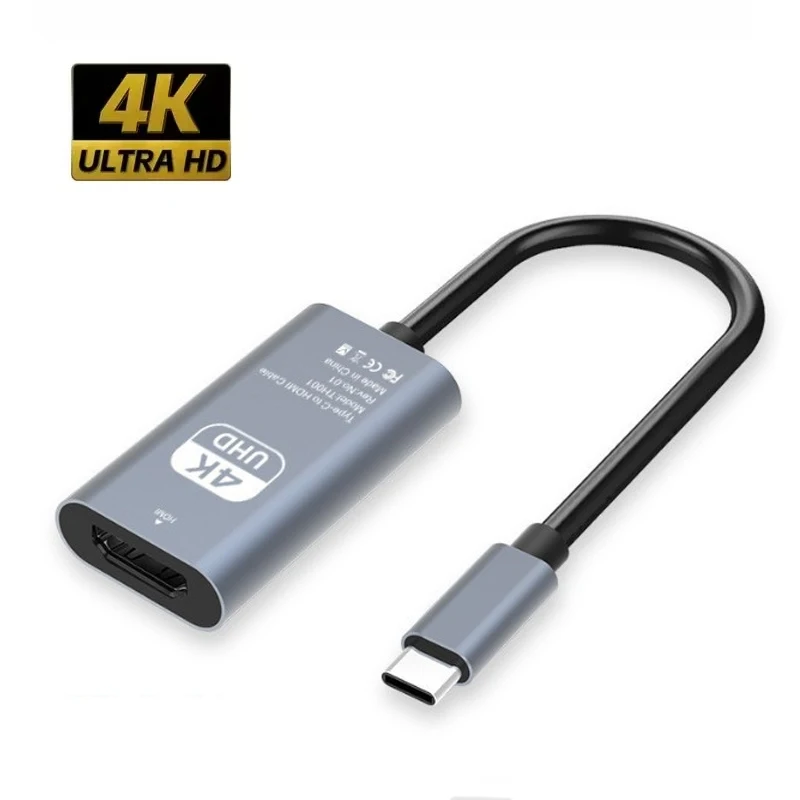 노트북 태블릿 TV 맥북용 C 타입 HDMI 어댑터, USB C USB3.1 수-HDTV 암 컨버터 케이블, 4K