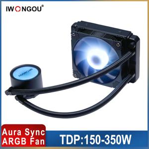 IWONGOU PC 수냉식 라디에이터, AMD AM3 LGA2011 1700 115X 4 핀 RGB 120mm 팬 프로세서, 방열판