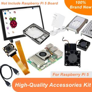 Raspberry Pi 5 액세서리 전체 키트, 최신 RPI5 케이스 냉각 선풍기 쿨러, 암 개발 보드 없음, 4GB 8GB