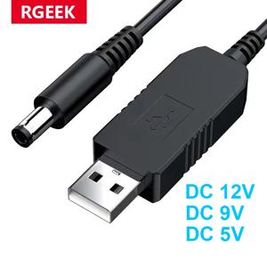 와이파이-보조베터리 케이블 커넥터, DC 5V-12V USB 케이블 부스트 컨버터, 스텝 업 코드, 와이파이 라우터 모뎀 선풍기, 5.5x2.1mm