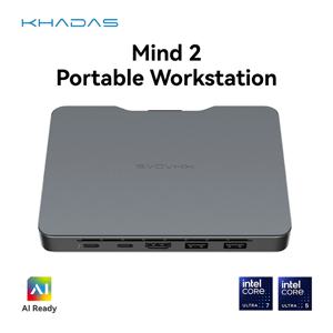 Khadas Mind 2 2024 미니 PC, 인텔 코어 울트라 7, 155H, 썬더볼트 4, USB4, 와이파이 6E, BT5.3, Mind Link 256GT/s, 지지대 8K, 60Hz, 32GB, 1TB