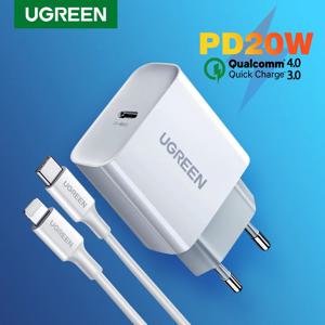 UGREEN 빠른 충전 4.0 3.0 QC PD 충전기 20W QC4.0 QC3.0 USB 유형 C 빠른 충전기 아이폰 13 12 Xs 8 Xiaomi 전화 PD 충전기