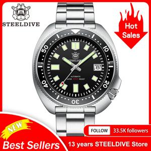 SD1970 Steeldive 브랜드 200M 방수 사파이어 유리 44mm 남성용, NH35 다이빙 시계 세라믹 베젤 포함