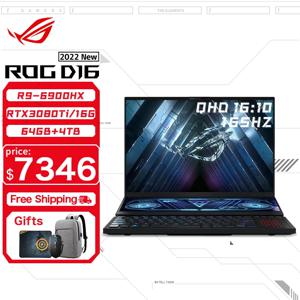 ASUS ROG Zephyrus Duo 16 게임용 노트북, AMD Ryzen 9 6900HX 32G 4Tb SSD RTX3080-8G, QHD16:10, 165Hz 화면, E스포츠 컴퓨터 노트북