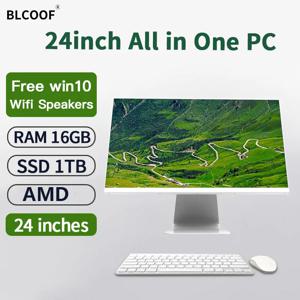 올인원 데스크탑 컴퓨터, A8 AMD 풀 세트 PC 게이머, 24 인치 모노블록 PC, 올인원 PC 램, 8GB SSD, Windows 10