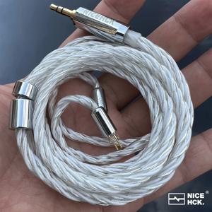 NiceHCK DeepSnow 이어폰 업그레이드 IEM 케이블, 4 가닥 실버 도금, 독일 구리 HiFi 와이어, MMCX, 2 핀, QDC, Conch Nova F1 Pro용