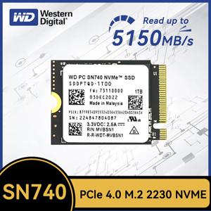 웨스턴 디지털 WD SN740 SSD M.2 2230 Gen4 PCIe 4.0 X4 NVMe 솔리드 스테이트 드라이브, 스팀 데크 마이크로소프트 서피스 프로 X용, 2TB, 1TB