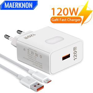 총 120W GaN USB 충전기, 빠른 충전 3.0 USB 전화 충전기 어댑터, 아이폰 삼성 샤오미 휴대용 EU/US 플러그 벽 충전기