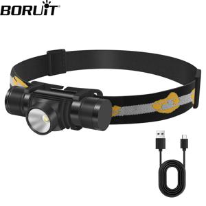 BORUiT USB 충전식 18650 헤드 토치, 강력한 방수 헤드라이트, 캠핑 낚시 랜턴, D10 L2 LED 헤드램프, 3000LM