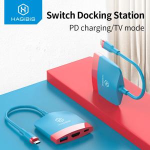 Hagibis-스위치 도크, TV 도크, 닌텐도 스위치 휴대용 도킹 스테이션, USB C 4K HDMI 호환, 맥북 프로, USB 3.0 허브