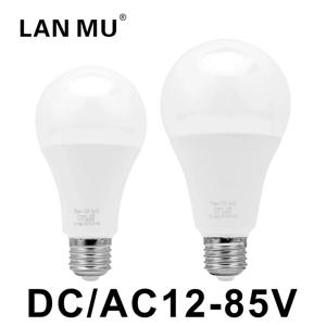 E27 DC/AC LED 전구, 저전압 조명, 12 V-85V, 3W, 6W, 9W, 12W, 15W, 18W, 25W, 12 볼트 스포트라이트 조명, 차갑고 따뜻한 흰색 램프