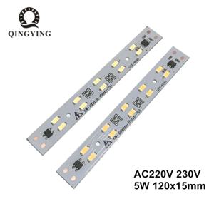 LED 크리스탈 라이트 바 스트립, 프리 드라이버 모듈, SMD 5730 LED PCB, 화이트 웜 화이트 T5 T8 광원, AC 220v, 5W, 120mm, 160mm, 1 개