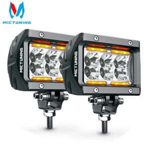 MICTUNING-자동차 Led 작업등 바 무제한 K1 4 인치 18W LED 투광 작업등 앰버 앰비언트 조명, 지프 ATV SUV 트럭 보트용