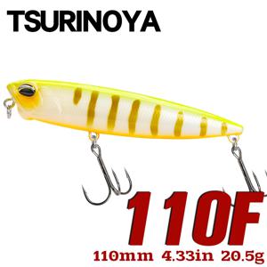 TSURINOYA 탑워터 플로팅 펜슬 워블러, 110mm 20.5g, DW58 베이스 루어 스틱베이트, 스네이크 헤드, 전문 인공 하드 베이트