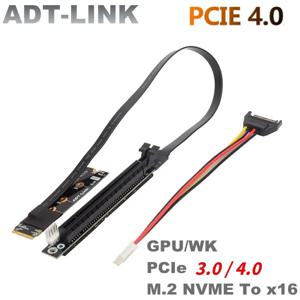 ADT-Link M.2 NVMe-PCI-E 4.0x16 확장 Gen 4/3 라이저 어댑터, 점퍼 마이닝 케이블, GTX RTX 그래픽 비디오 카드, NVIDIA AMD GPU