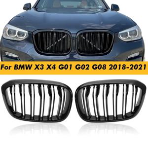 자동차 전면 그릴 키드니 그릴, 더블 슬랫, BMW 3 4 X3 G01 G08 X4 G02 2018 2019 2020 2021 레이싱 그릴, 자동차 스타일링