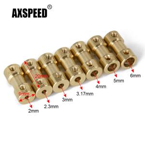 AXSPEED 황동 플렉시블 모터 샤프트 커플링 커플러 모터 변속기 커넥터, 2mm, 2.3mm, 3mm, 3.17mm, 4mm, 5mm, 6mm, 5 개