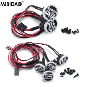 MIBIDAO-2/4LED RC 자동차 지붕 조명, 라운드 램프 스포트라이트, 1/10 축 SCX10 II 90046 TRX4 타미야 CC01 D90 D110 용