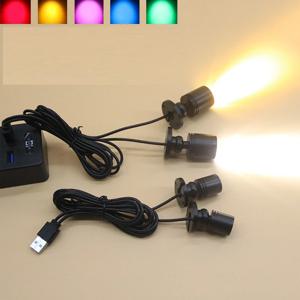 Led USB 스포트라이트 3W DC5V 주얼리 캐비닛 쇼케이스 카운터 램프, 표면 장착 천장 미니 스포트 라이트 스위치 인터페이스 스티커