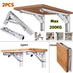 다양한 크기의 삼각형 접이식 앵글 브래킷, 무거운 지지대, 조절 가능한 벽 선반 장착 테이블 선반, 가정용 하드웨어, 2 개