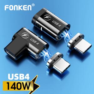 맥북 프로 에어용 USB 4.0 마그네틱 USB C 어댑터, C타입 커넥터, PD 140W 고속 충전, 40Gbps, 8K @ 60Hz 변환기, 데이터 전송