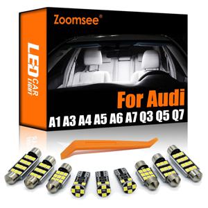 Zoomsee Canbus 인테리어 LED 자동차 조명 키트, 아우디 A1 8X A3 8L 8P 8V A4 B5 B6 B7 B8 A5 8T A6 C5 C6 C7 A7 A8 D3 Q3 Q5 8R Q7 4L