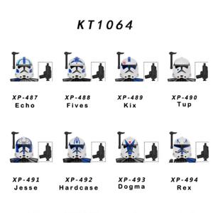 KT1064 빌딩 블록 미니 조립 완구, 에코 파이브 Kix 브릭 Tup 제시 하드케이스, 도그마 렉스 피규어 XP487 XP488 XP491, 세트당 8 개