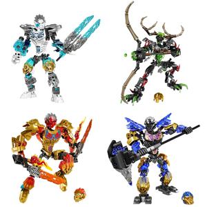 Bionicle 시리즈 골든 마스크 마스터 해골 전사 빌딩 블록, 히어로 팩토리 핏 로봇 벽돌 장난감, 남아용 크리스마스 선물