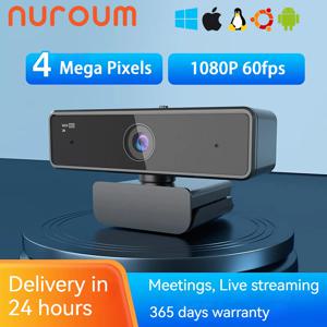 Nuroum  V11 고품질 1080p 60fps 풀 HD 플러그 앤 플레이 컴퓨터 USB 웹 카메라 미니 웹캠, PC 노트북용, 마이크 포함