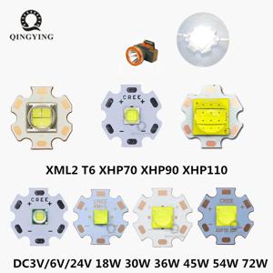 LED COB 교체 손전등 자동차 조명 다이빙 광원, DC3V, 6V, 24V, XML2 T6 XHP70 XHP90 XHP110, 18W, 30W, 36W, 45W, 54W, 72W