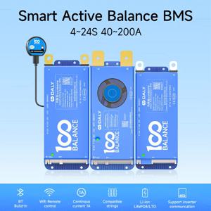 Daly BMS 스마트 BMS 와이파이 BMS 액티브 밸런스 BMS, 16s 블루투스, 4S, 8S, 40A, 60A, 80A100A, 150A, Lifepo4