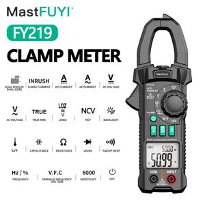 MASTFUYI AC DC 디지털 클램프 계량기 자동 범위 멀티미터, True RMS 스마트 플라이어 전류계, 고정밀 전류 전압 멀티미터