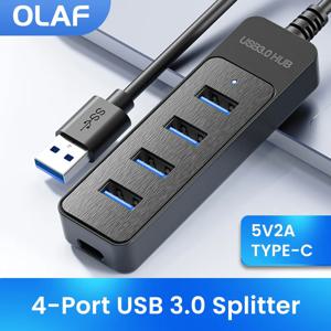 Olaf 전원 어댑터가 있는 USB 3.0 허브, 컴퓨터 액세서리용 멀티 USB 분배기 허브, 다중 확장기, USB 2.0 C 타입 허브, 4 포트