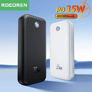 Rocoren 보조배터리 QC PD 3.0, 고속 충전 보조베터리, 휴대용 10000mAh 외장 배터리, 아이폰 16 샤오미, 22.5W, 20000mAh, 35W