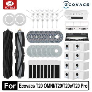 Ecovacs Deebot 로봇 진공 청소기 액세서리, 메인 사이드 브러시 걸레 필터, 먼지 봉투 교체 부품, T20 OMNI T20e T20 Pro