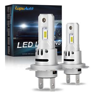 슈퍼 브라이트 무선 미니 자동차 LED 헤드라이트 전구, 선풍기 6000K 안개등 포함, H7, 80W, 20000Lm, 2 개