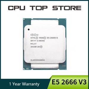 인텔 제온 E5 2666 V3 2666V3 프로세서, SR1Y7 2.9Ghz, 10 코어 135W LGA 2011-3 CPU