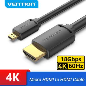 Vention 마이크로 HDMI to HDMI 케이블, 4K 미니 HDMI 수-수 코드, 고프로 소니 카메라, 전화 태블릿 프로젝터 HDTV 미니 HDMI