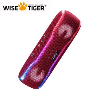 WISE TIGER 블루투스 스피커, 야외 IPX7 방수 무선 스피커, 다채로운 깜박이는 조명, 25W 슈퍼 베이스, 24 시간 재생