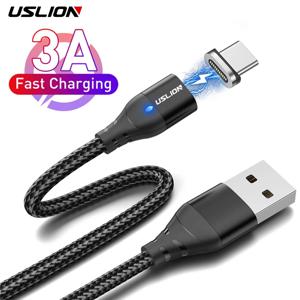 USLION USB C 마그네틱 케이블, 고속 충전 타입 C 케이블 와이어, 샤오미 13 자석 USB C 데이터 충전 와이어, 전화 어댑터 코드, 1 m, 2m