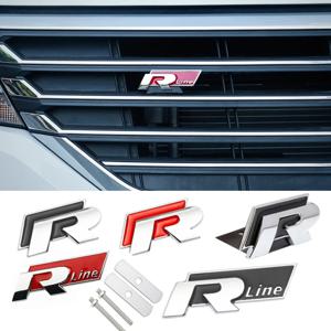 자동차 전면 그릴 트렁크 엠블럼 스티커 액세서리, 폭스바겐 VW R 라인 R GTI 폴로 골프 MK8 투아렉 파사트 마고탄 티구안용