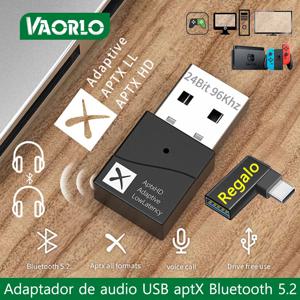 TX40 Bluetooth 5.2 송신기 AptX 24비트 저지연 적응형 무선 USB 오디오 어댑터 핸즈프리 통화 TV PC 랩탑 PS4/5