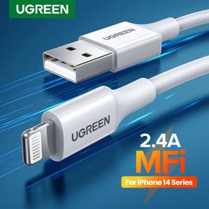 UGREEN-MFi USB to 라이트닝 케이블, 아이폰용, 아이폰 14, 13, 12 프로 맥스, 아이패드용 2,4 a 고속 충전 데이터 케이블