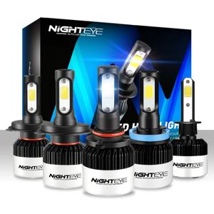 NIGHTEYE 매우 밝은 자동차 헤드라이트, H7 LED H4 led H8 H9 H11 HB3 9005 HB4 9006 자동차 전구, 72W 9000LM, 6500K