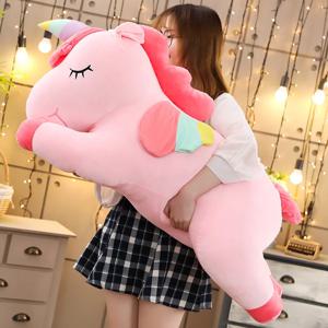 25-100cm kawaii 거대한 유니콘 플러시 장난감, 부드러운 봉제 유니콘 부드러운 인형, 동물 말 장난감, 어린이, 소녀 베개, 생일 선물