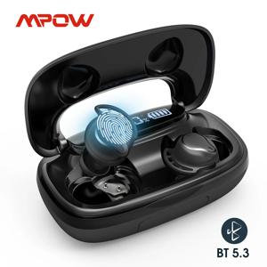 Mpow M30 플러스 블루투스 5.3 트루 와이어리스 이어버드, 아이폰 샤오미 USB-C 충전, 땀 방지 TWS 이어폰, 85 시간 재생 시간, iPX7