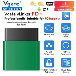 Vgate-vLinker FD ELM327 FORScan, 포드 와이파이, 블루투스 4.0, OBD2, 자동차 진단 자동 도구, OBD 2 스캐너, J2534, PK ELM 327 V 1 5