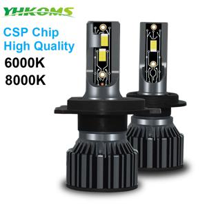 YHKOMS H4 H7 LED 20000LM CSP 자동차 헤드 라이트 H1 H8 H9 H11 LED 전구 H3 9005 9006 880 881 5202 9004 9007 H13 자동 안개 조명 12V