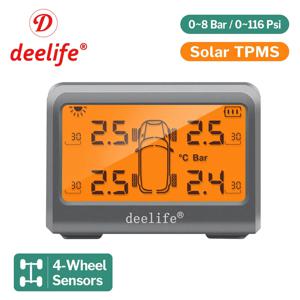 Deelife 자동차 타이어 공기압 모니터링 시스템, TPMS, 4 륜 타이어 배터리, 교체 가능한 내부 외부 센서, TMPS