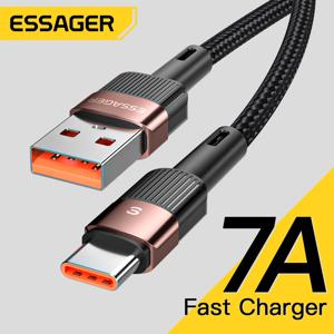 Essager-7A USB c타입 케이블, 리얼미, 화웨이 P30 프로 고속 충전 케이블, 삼성 리얼미 Oneplus Poco F3 용 USB 데이터 코드 와이어